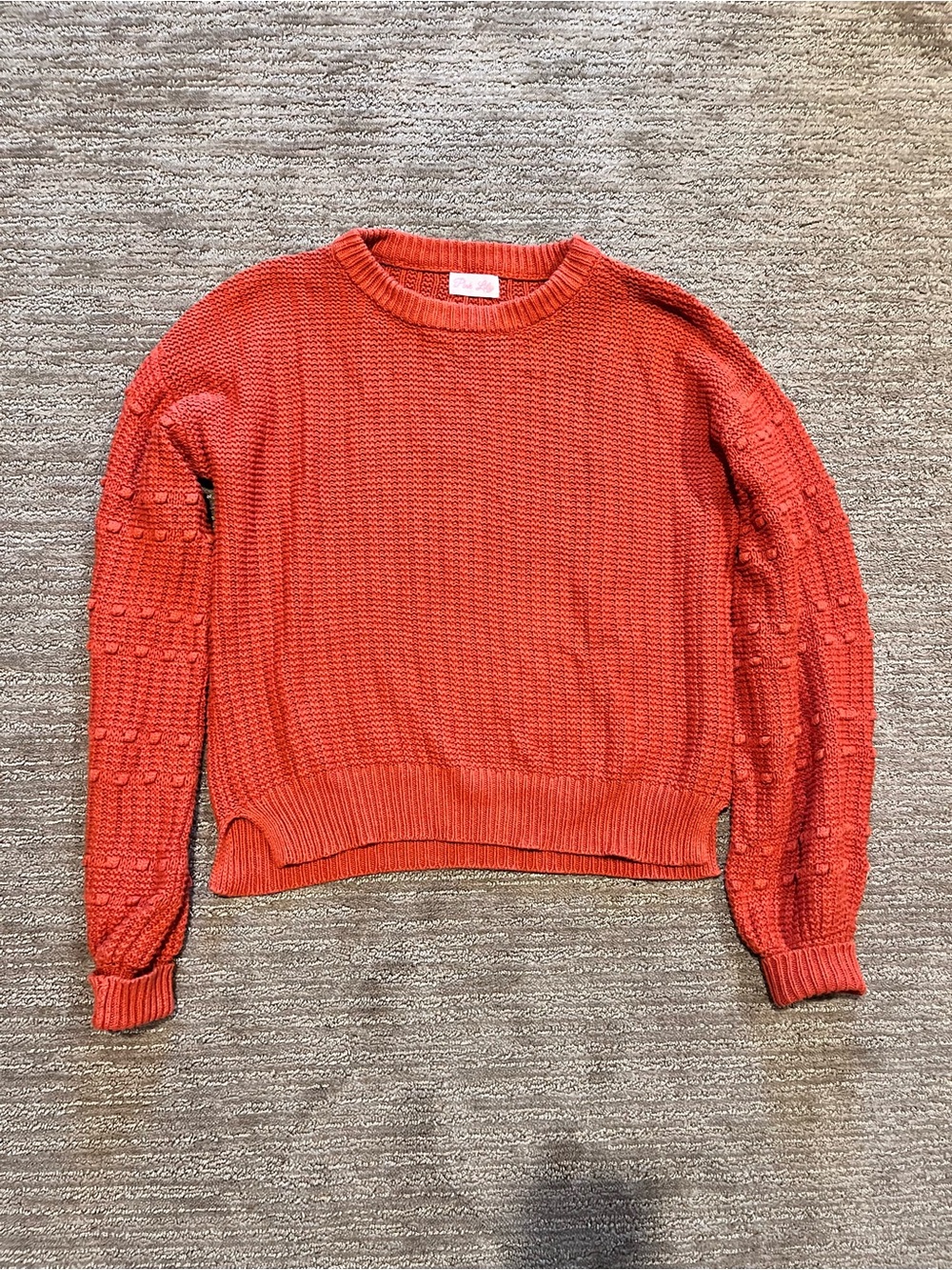 Women's Crewneck Textured Sleeve Sweater